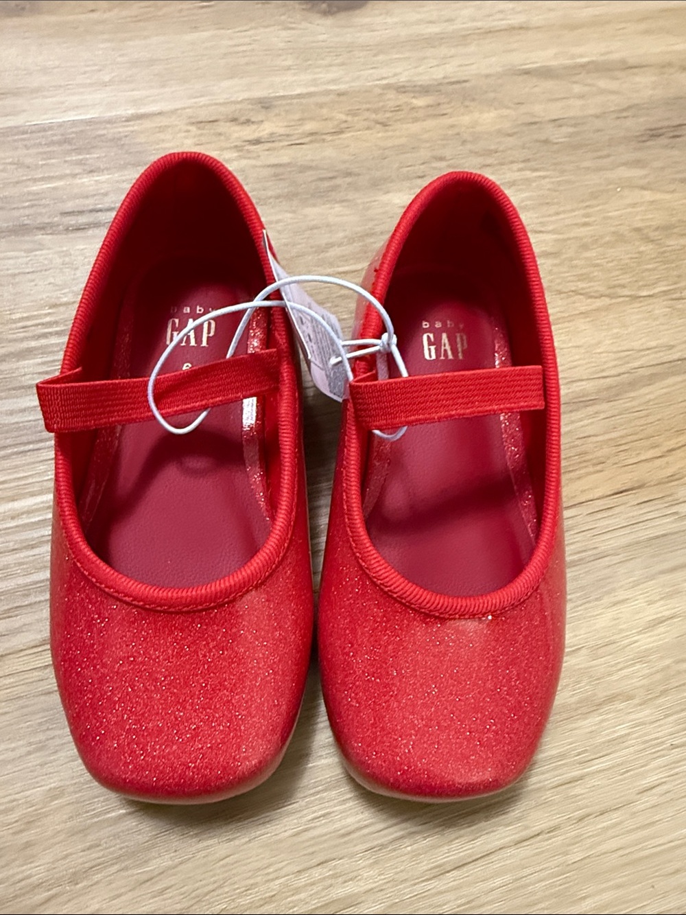 GAP Girls Red Glitter Mary Jane Flats